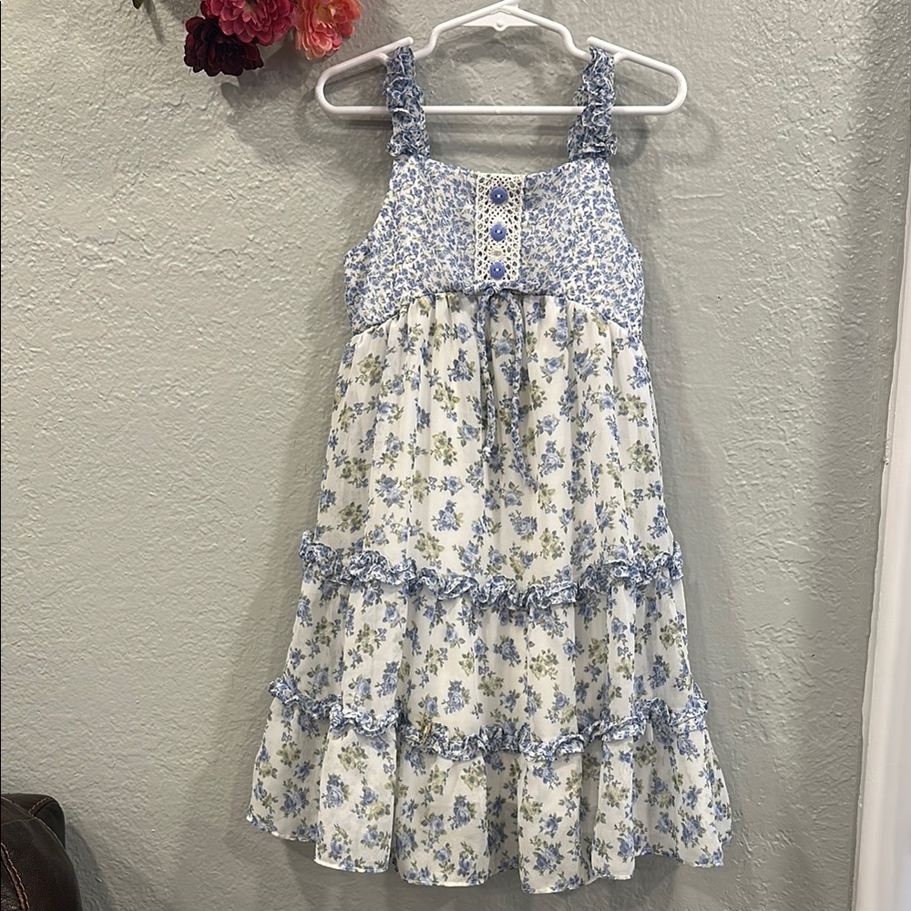 Light blue floral print dress